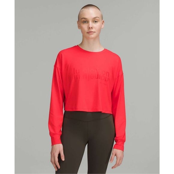 lululemon athletica Tops - Lululemon Muscle Love Long Sleeve Shirt *Motif in Love Red